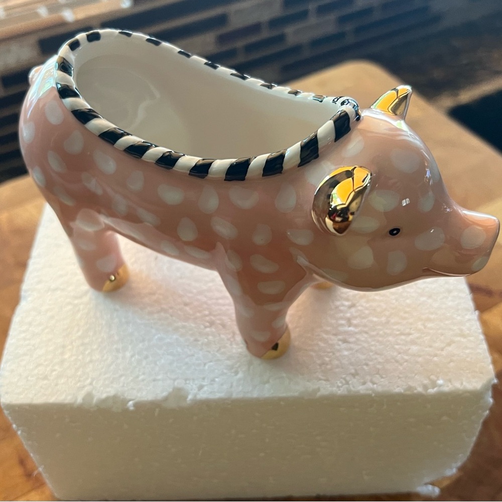 NIB Mackenzie Childs Polka Dot Pig
